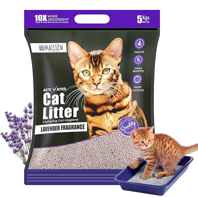 Maissen Activated Cat Litter, Lavender - 5 Kg Bentonite Clay